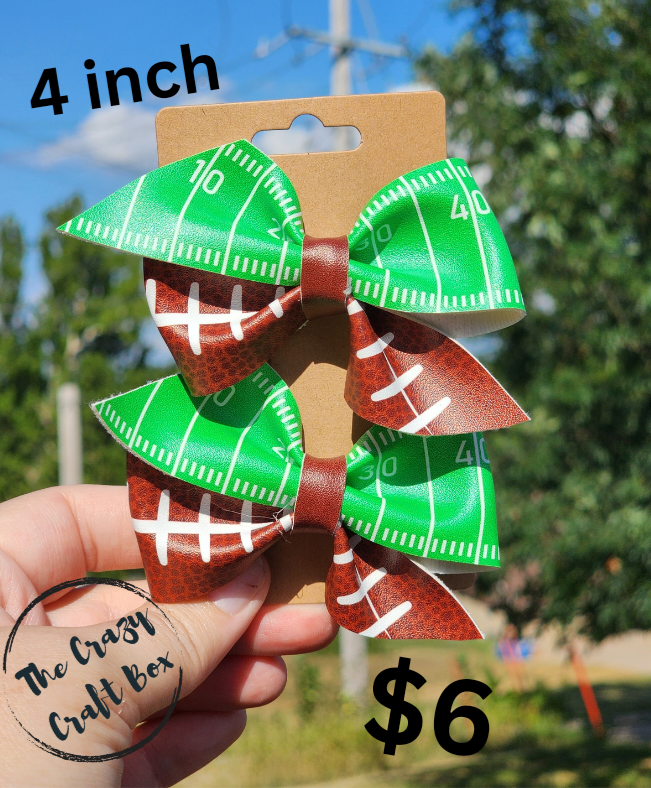 Football Hair Bows