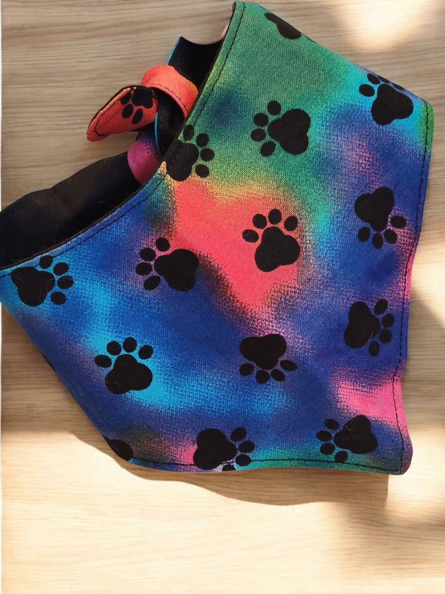 Rainbow Paw Print Pet Bandana