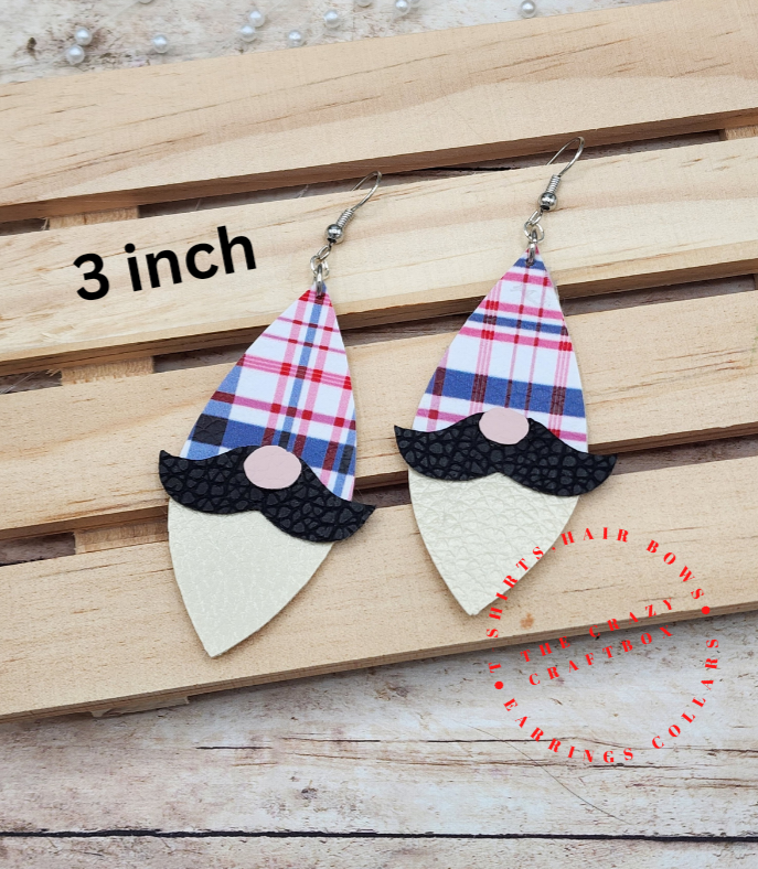 Plaid Gnome Earrings