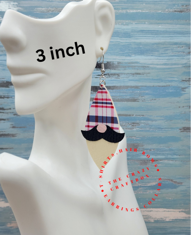 Plaid Gnome Earrings