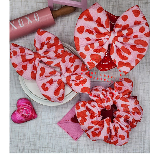 Pink & Red Cow Print