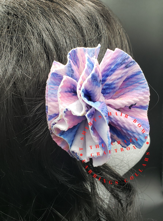 Pink Sky Fabric Hair Bows