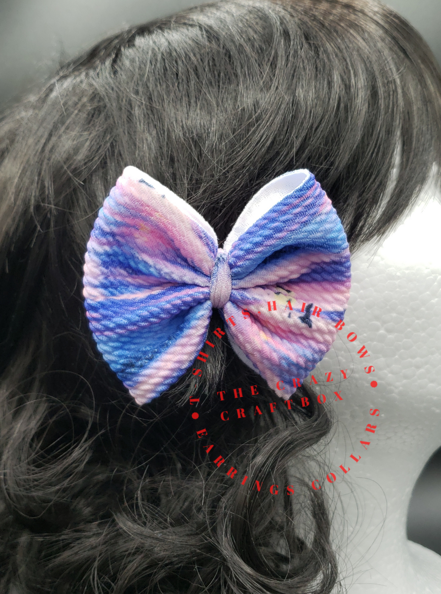 Pink Sky Fabric Hair Bows