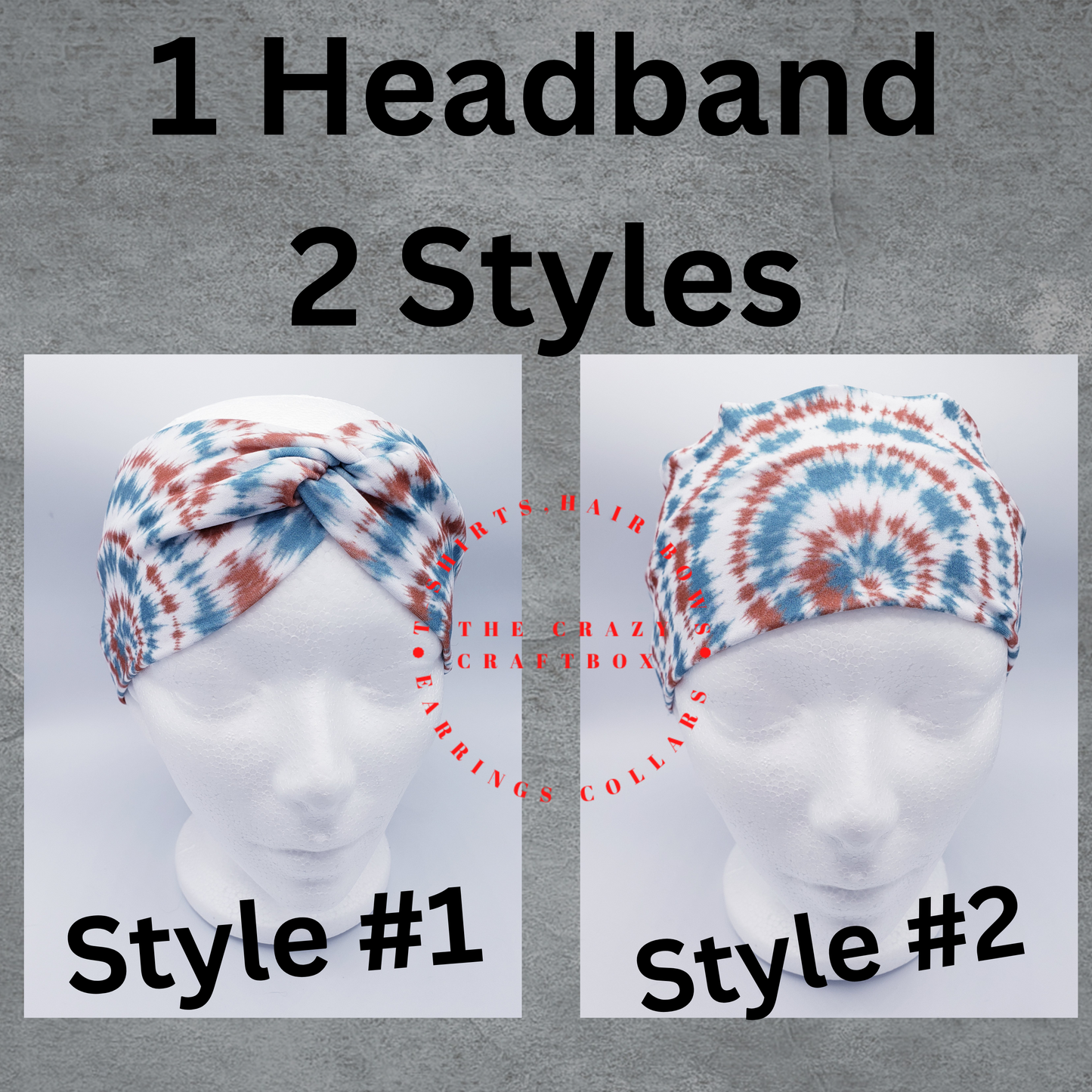 Red/Black/White Plaid Headband